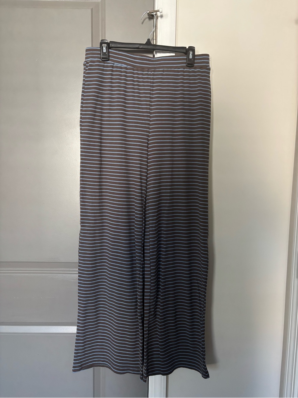 NWOT Things Between Blue and Brown Striped Lounge Pants